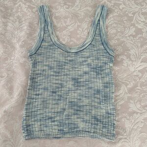 Autumn Cashmere Sky Blue Ribbed Tank Top